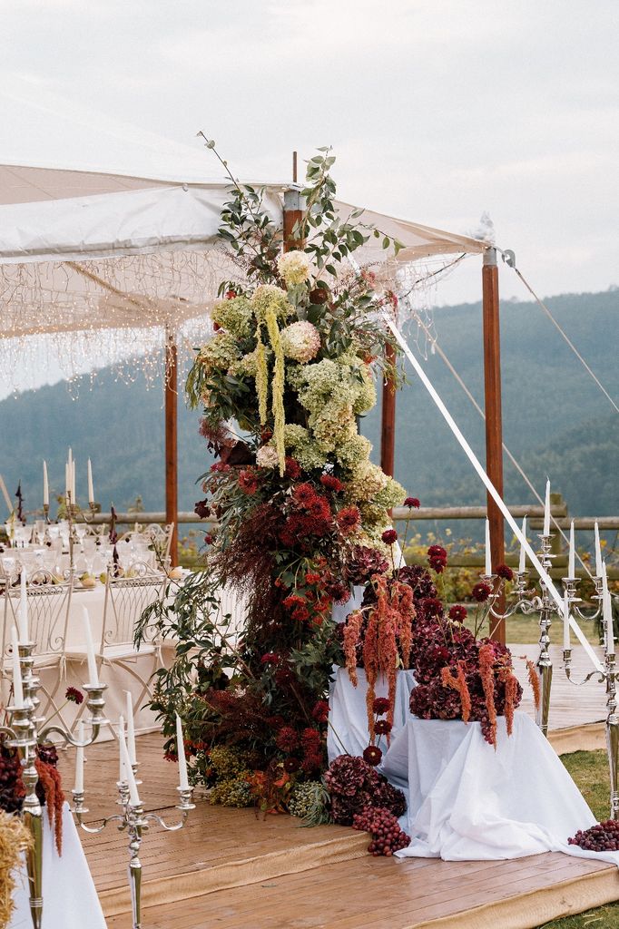 Decoración flloral de una boda