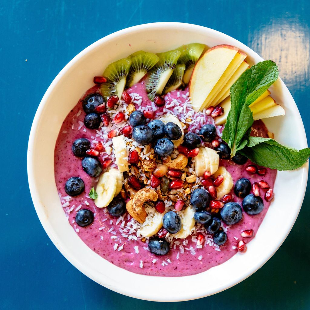 Acai bowl with various fruits and berries