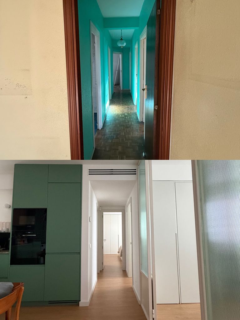 Antes y después del piso de Borja Iglesias y su novia, María Valero, en Madrid