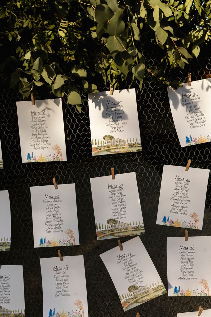 Novia viral Lorena Formoso seating plan