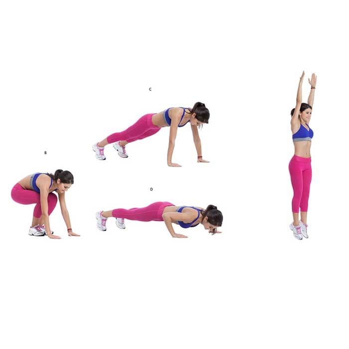 Mujer haciendo burpees