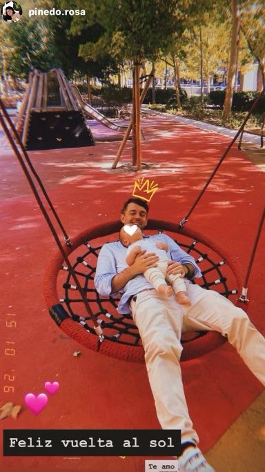 Alberto Amarilla con su bebé, Leonardo