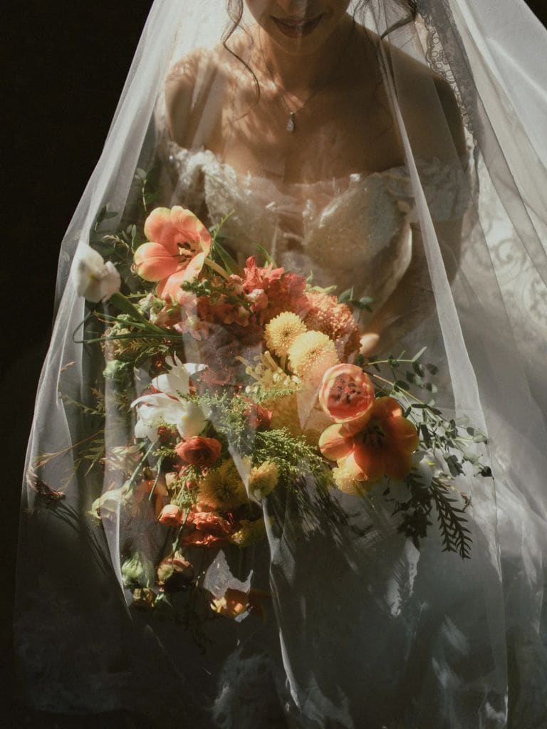Ramo de novia XL de colores con tulipanes