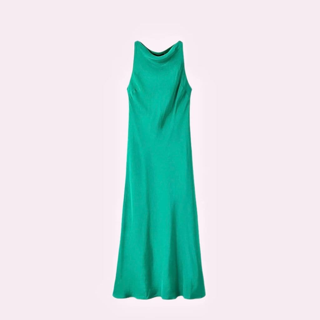 Vestido largo satinado de Mango