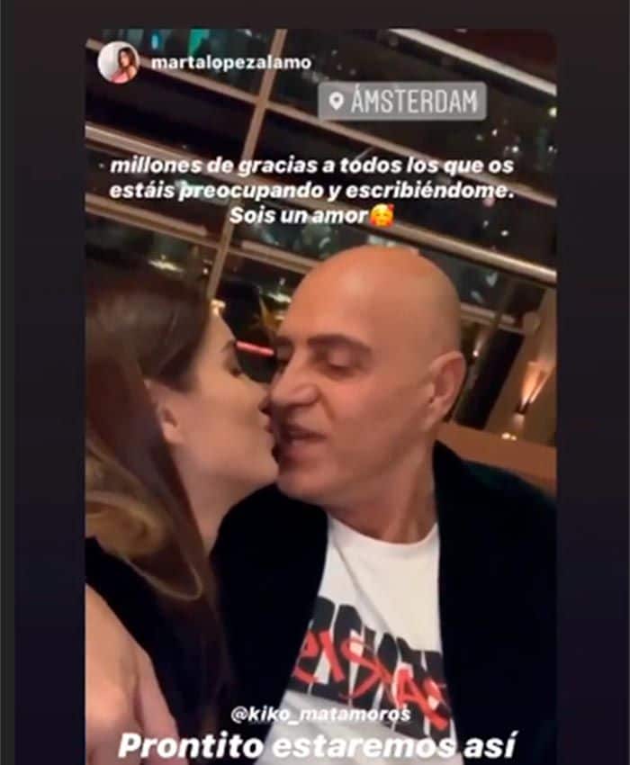 marta lopez publica una storie pasada con kiko para agradecer a sus fans el apoyo