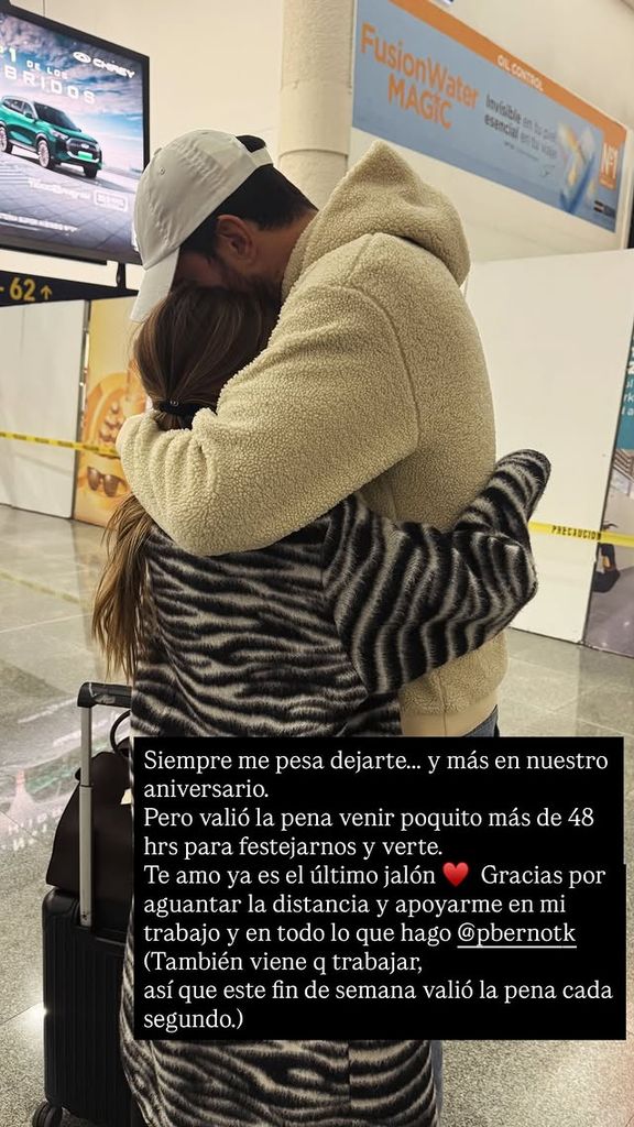 Tras un par de días juntos y celebrar su aniversario, Sofía y Pablo tuvieron que despedirse.