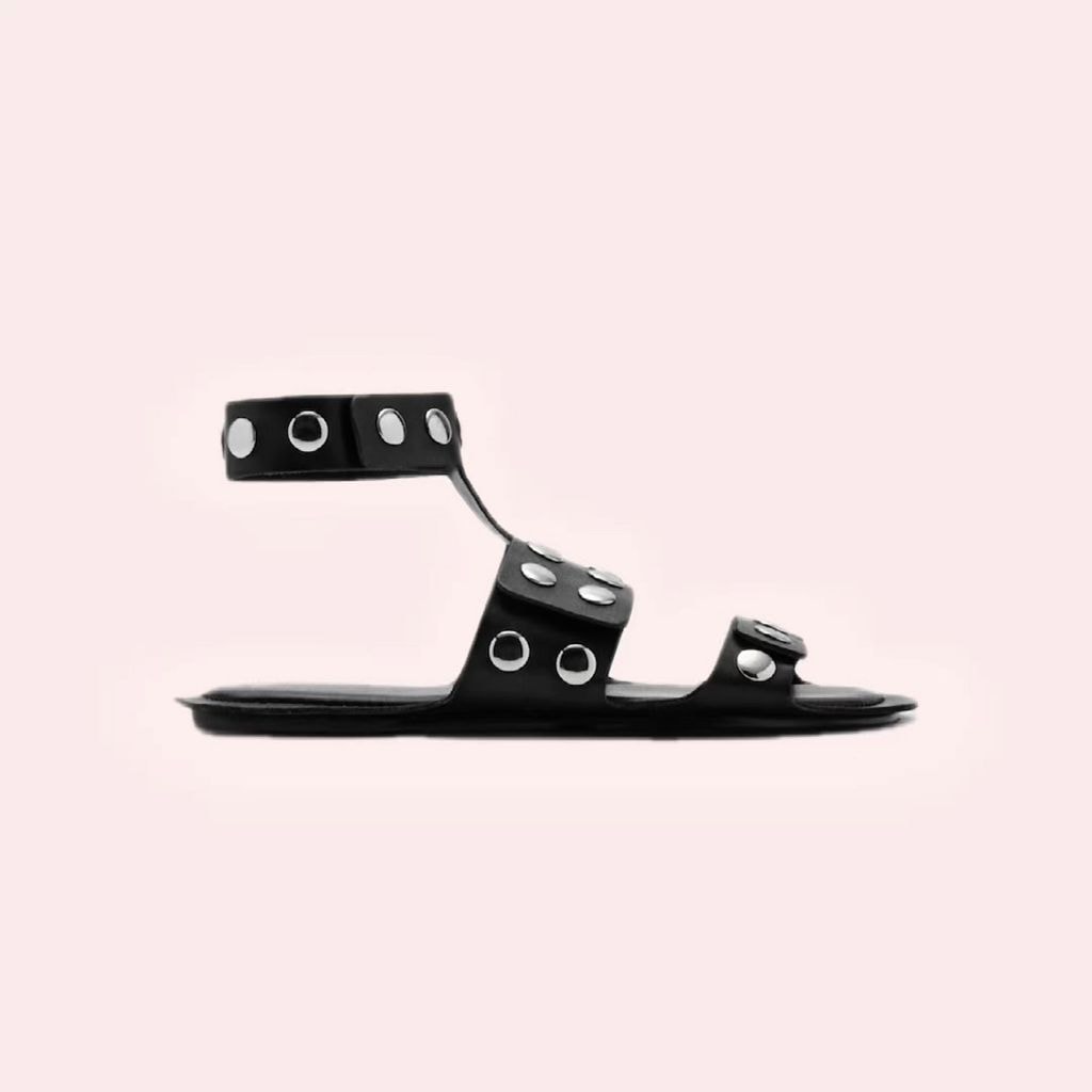 Sandalias de piel con tachuelas de Mango