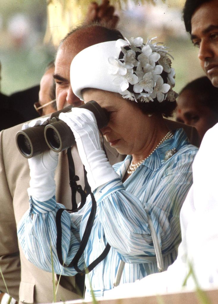 La reina Isabel II de Inglaterra en Sri Lanka, 1981.