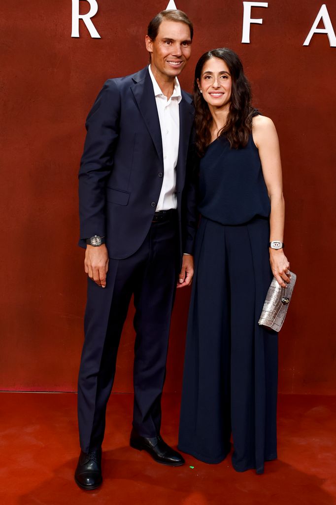 Rafa Nadal y Mery Perelló en el preestreno de 'RAFA'
