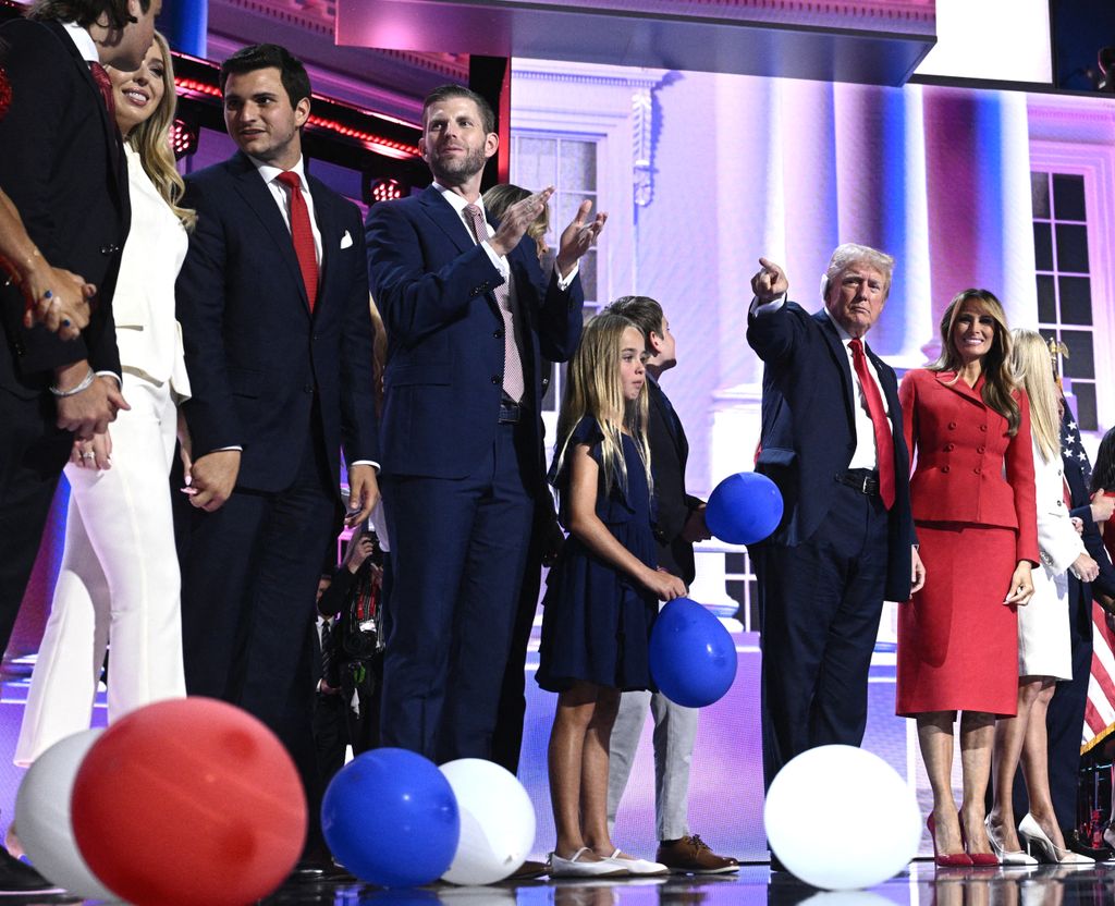 Donald Trump con su familia