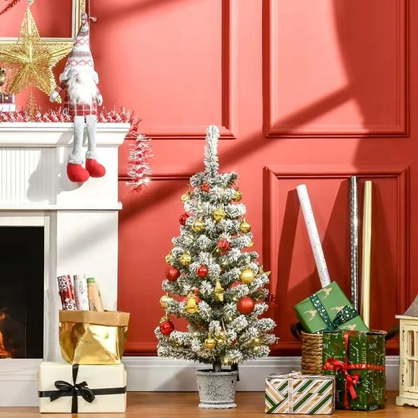 HOMCOM Árbol de Navidad Pequeño Artificial 90 CM