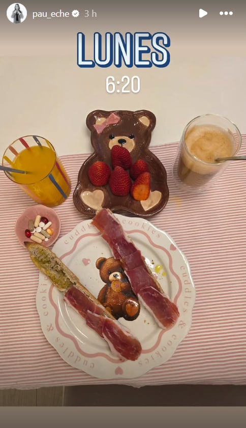 Desayuno de paula Echevarria a las 6:20 de la mañana