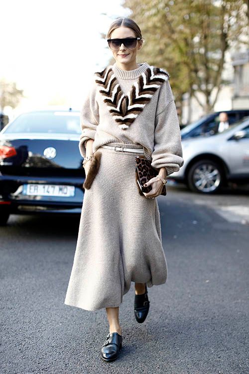 Olivia Palermo con un maxi jersey