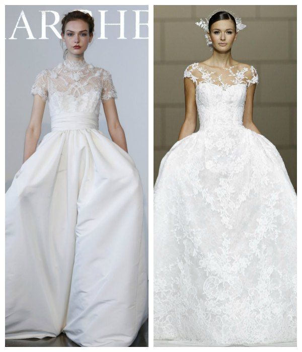 Vestido de novia con falda princesa, de la colección 2015 de Marchesa. 