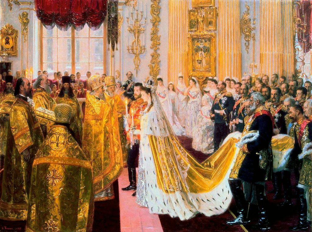 Boda de Nicolás II, zar de Rusia, y su esposa, Alejandra Fiódorovna