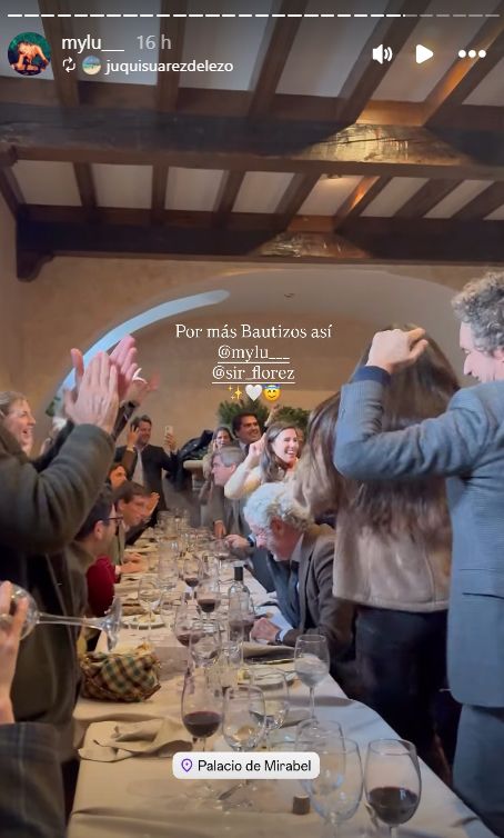 Teresa Urquijo en el bautizo del hijo de Luisa Bergel