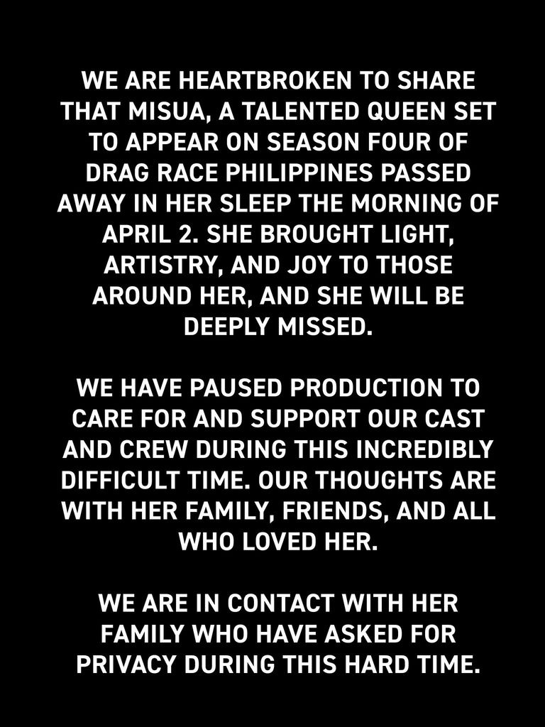 El comunicado de la productora de 'RuPaul's Drag Race' anunciando la muerte de la participante de 27 años