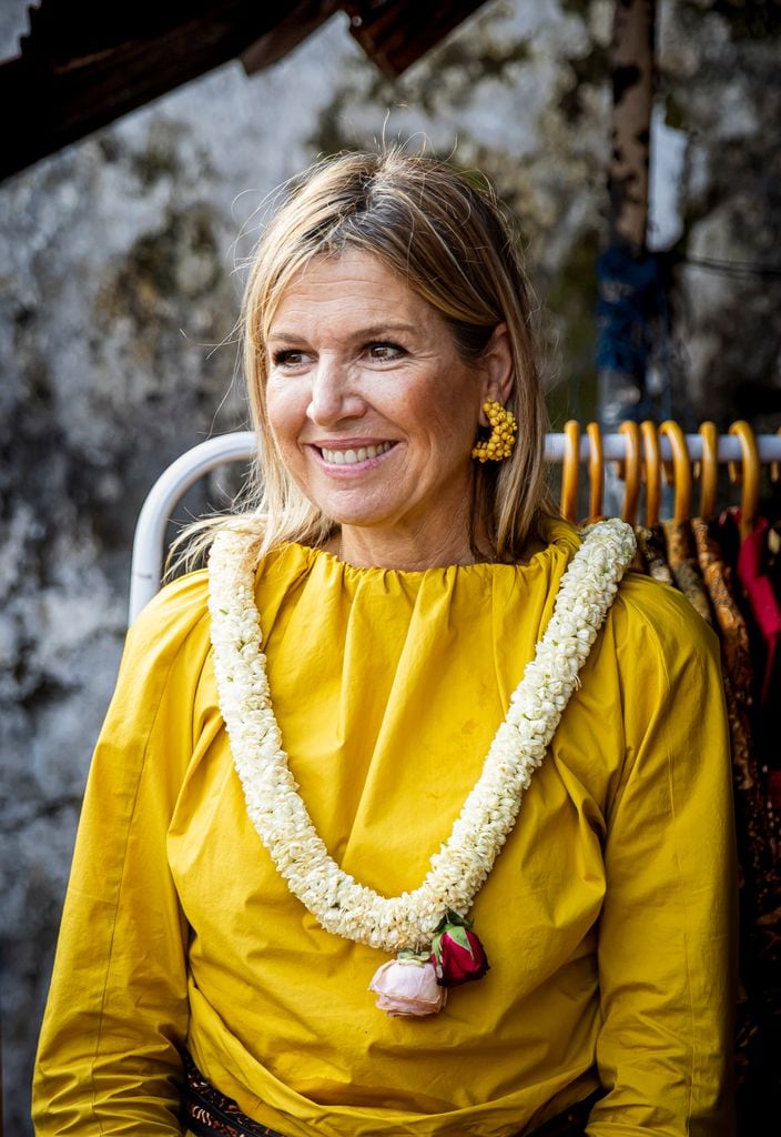 Máxima de Holanda, durante su viaje a Indonesia