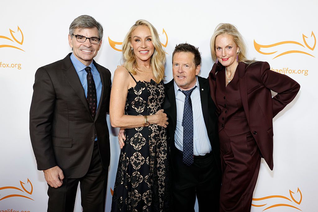 George Stephanopoulos, Tracy Pollan, Michael J. Fox y Ali Wentworth 