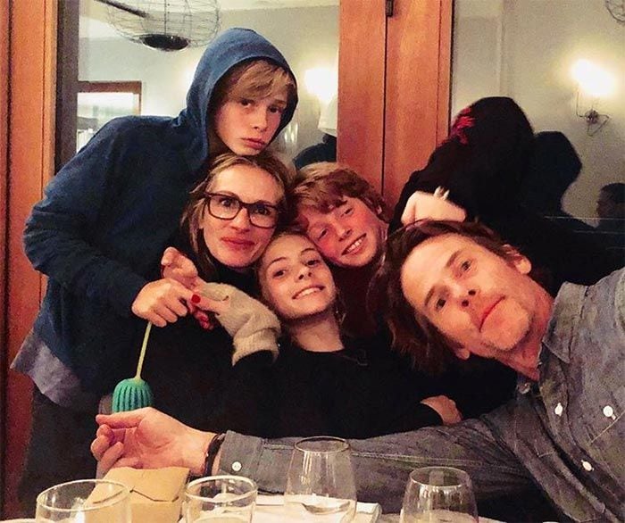 Julia Roberts con su familia