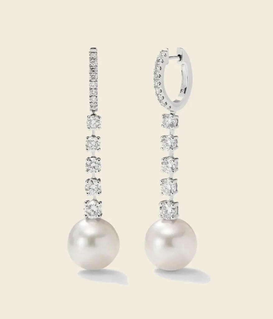 Pendientes largos de novia de Suarez