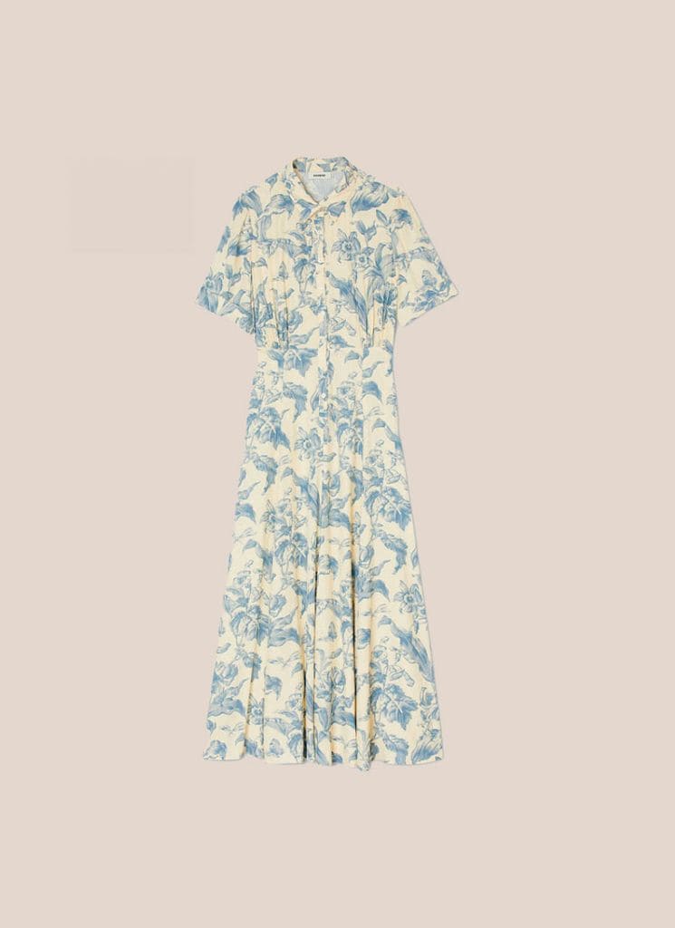 Vestido camisero de flores de Sandro