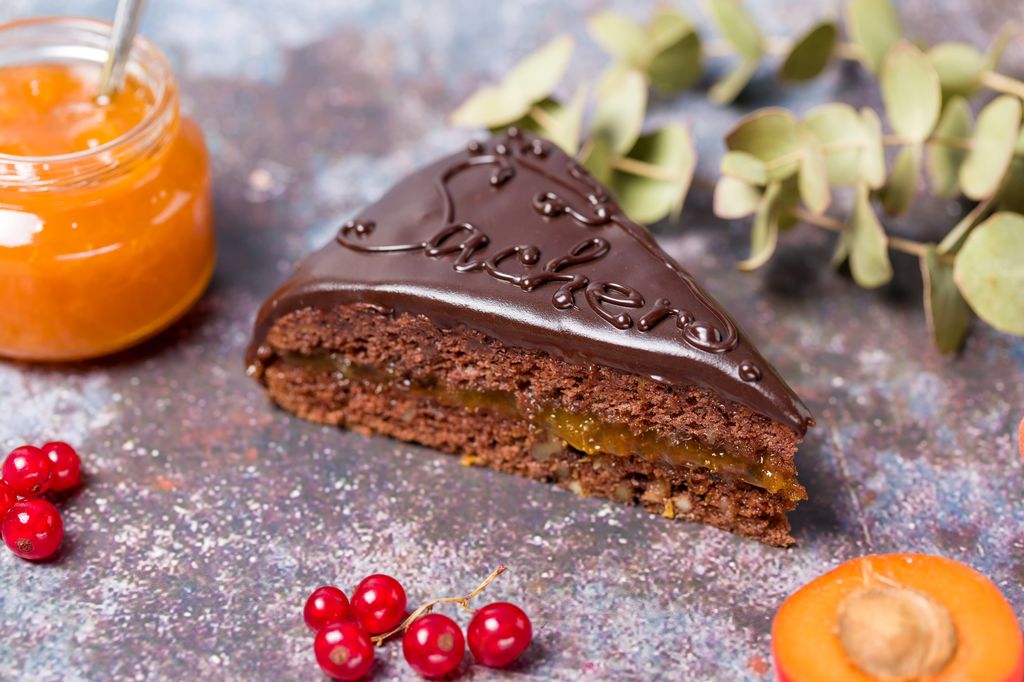 Porción de tarta Sacher