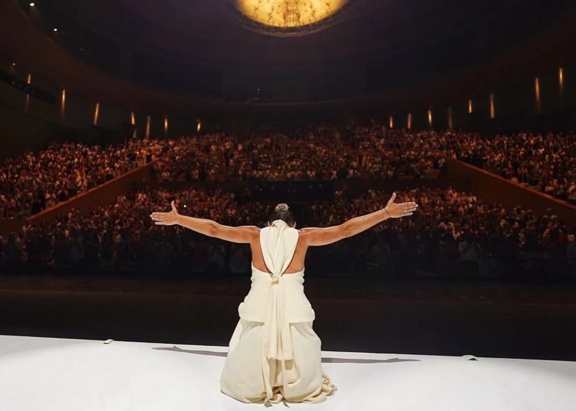 Inés Domecq, en el Teatro de la Maestranza de Sevilla durante el estreno de Infinita, el nuevo espectáculo de Sara Baras.