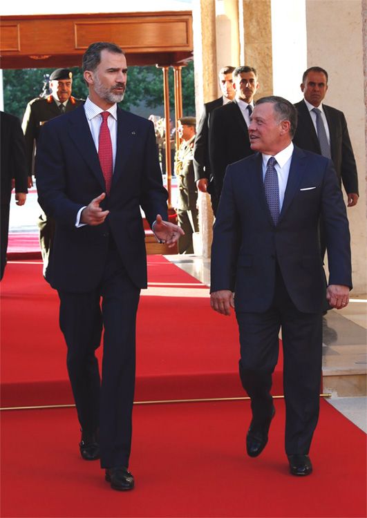 El rey Felipe con Abdalá II en Amán