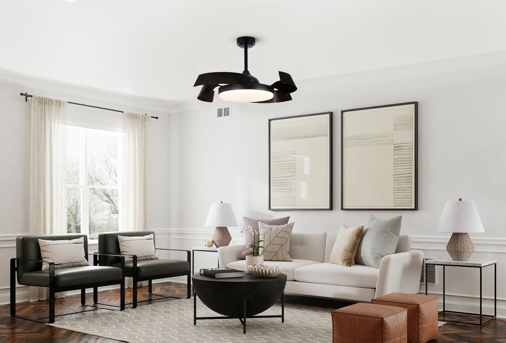 Salón con ventilador de techo