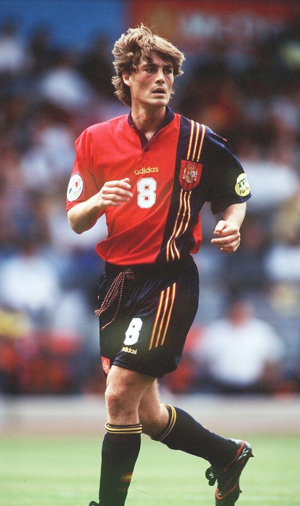 Julen Guerrero, durante un partido de la Eurocopa 1996