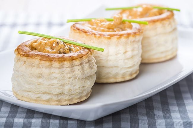 volovanes rellenos 