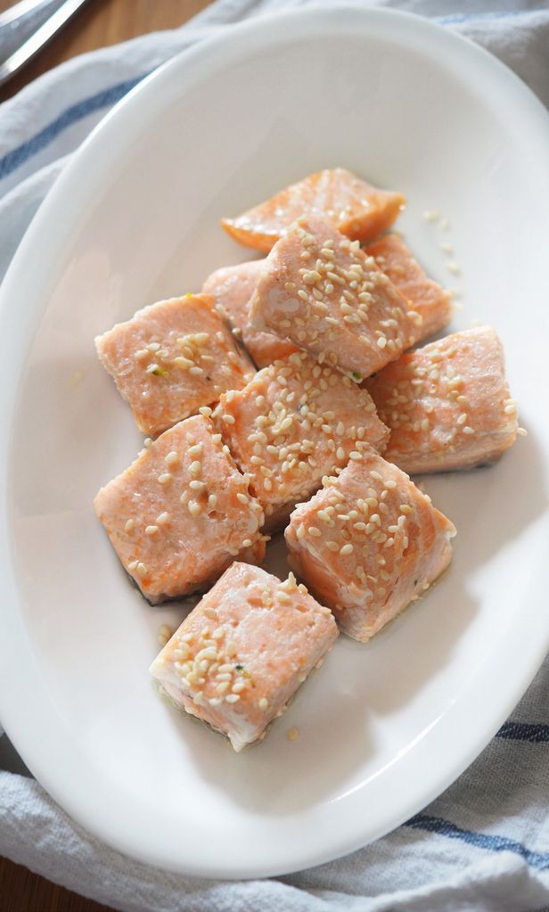 Fillet of Steamed Salmon with Sesame Seeds. Italy. Europe
