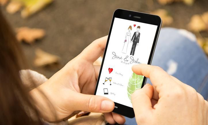 Página Web para boda en formato de celular