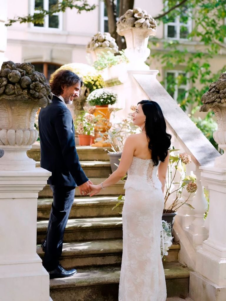 Carlo Ponti y Mariam Sharmanashvili el día de su boda civil en Ginebra