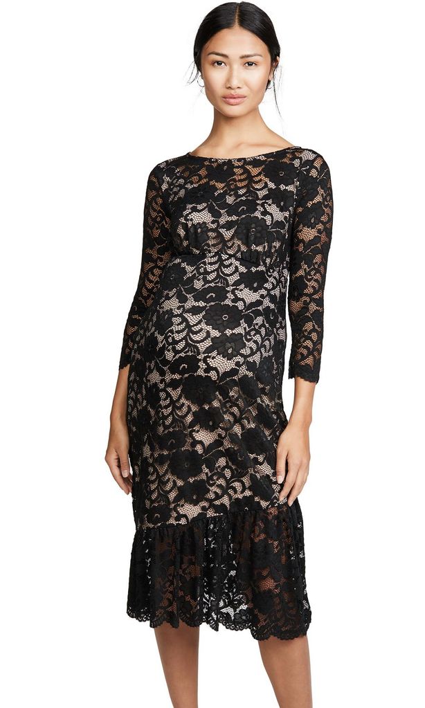  sleeve flounce hem lace dress de ingrid amp isabel