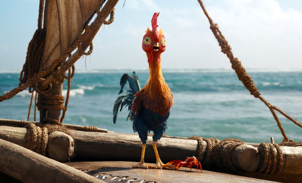 Heihei es, sin duda, otro de los grandes protagonistas de la película