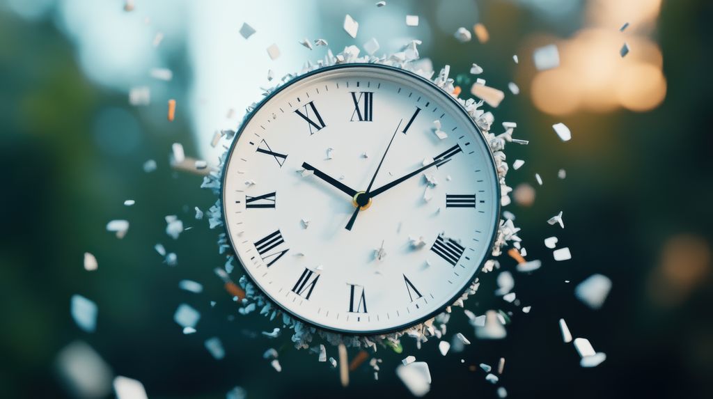 Reloj con numeración romana marcando las 10:10