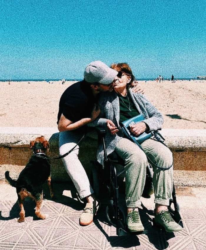 Máximo Huerta y su madre 