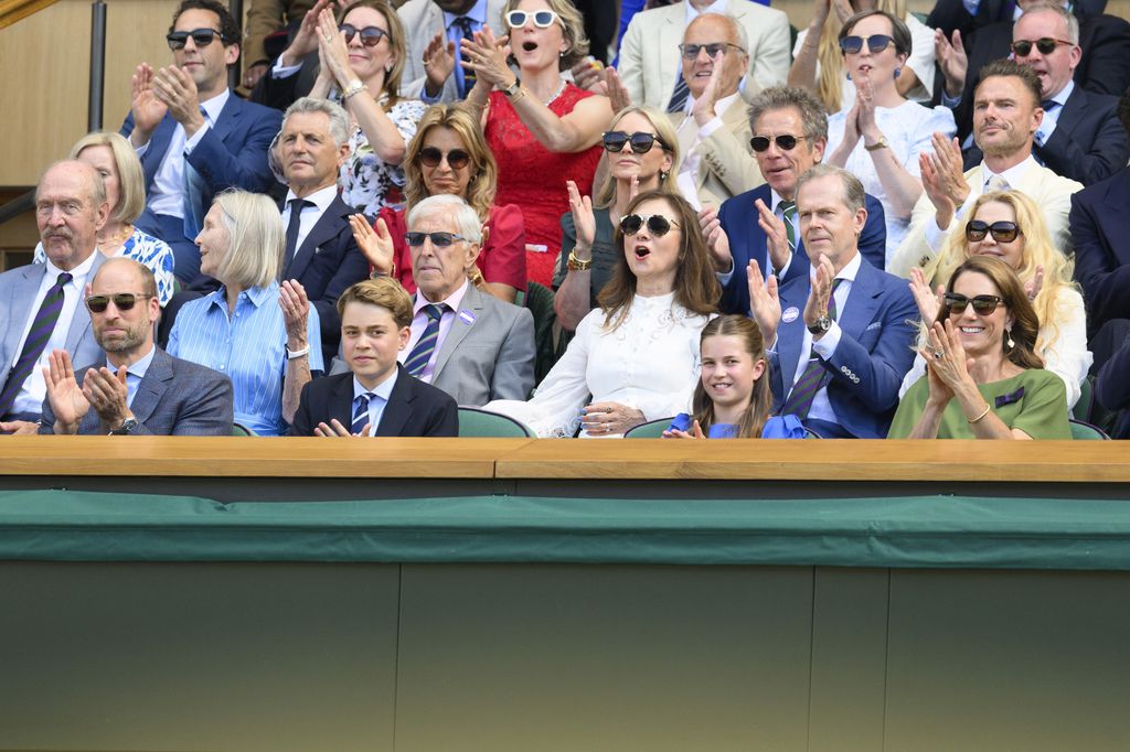 William, Kate y sus hijos George y Charlotte en la final de Wimbledon.