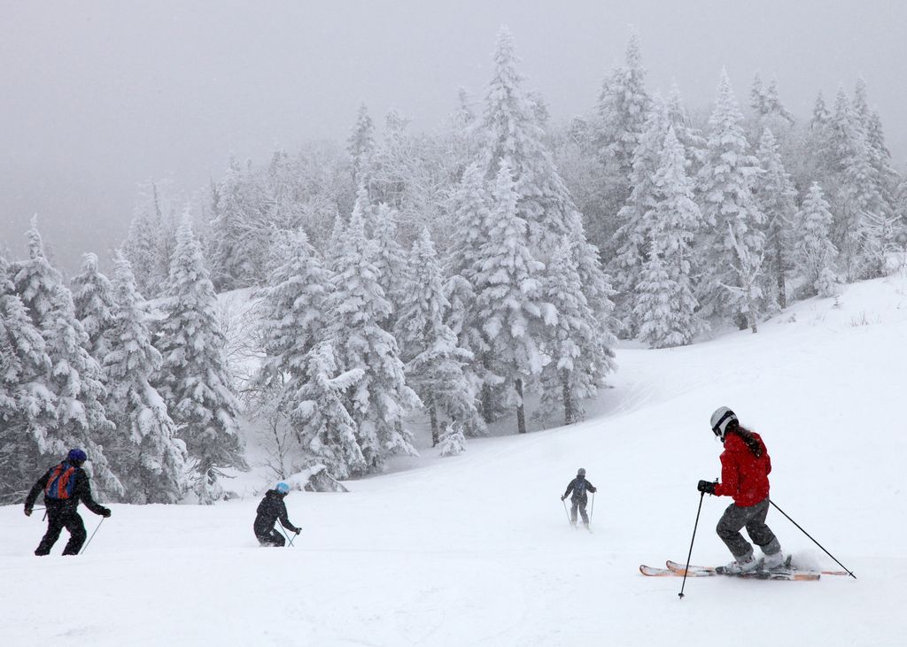 Así lucen las nevadas monstañas de Mont-Tremblant, en Quebec. 