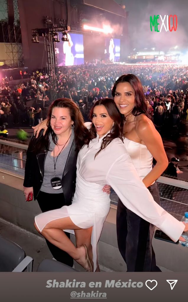 Eva Longoria en el concierto de Shakira en Ciudad de México