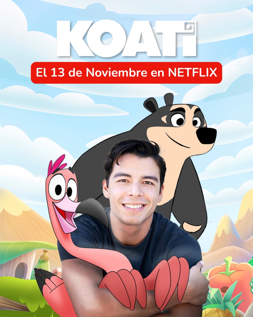 Manolo comparte créditos con su madre en la serie animada 'Koati', que se estrenará el próximo 13 de noviembre en Netflix.