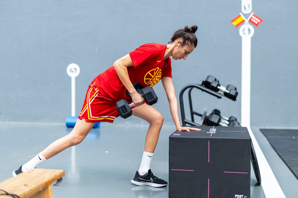 Alba Torrens durante el entrenamiento