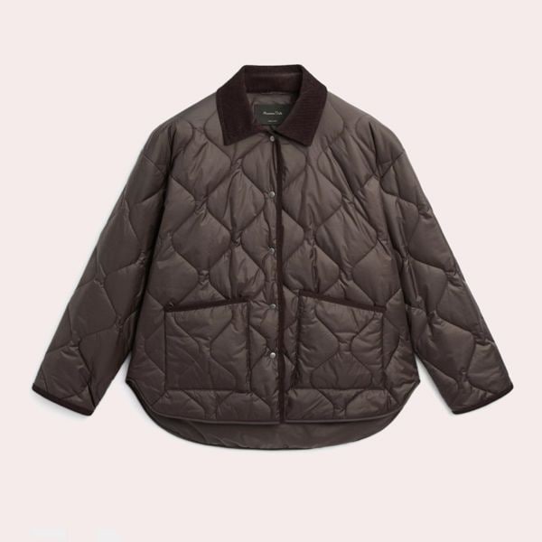 Chaqueta acolchada detalle pana water repellent Massimo Dutti