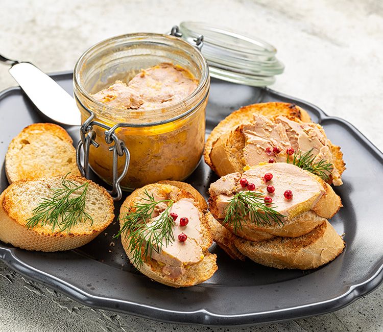 Tarro con 'micuit' y tostaditas