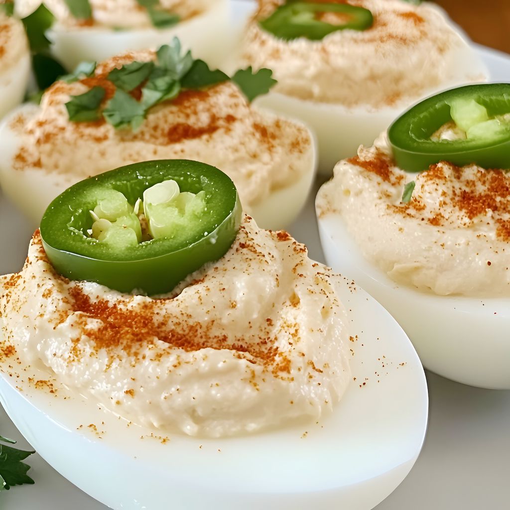Huevos rellenos de hummus y pimentón ahumado
