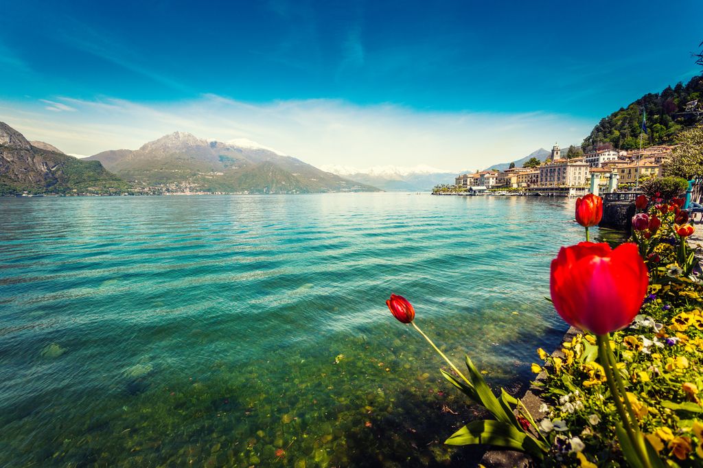 La ciudad de Bellagio en primavera ofrece espectaculares y coloridas postales con flores como protagonistas