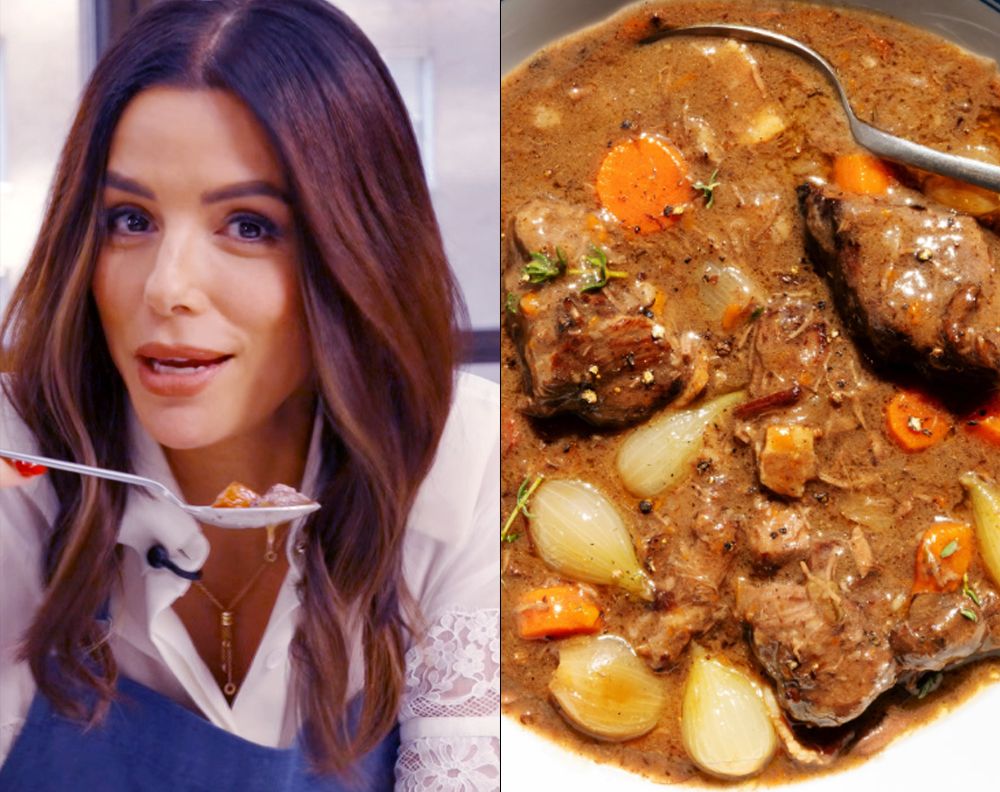 Eva Longoria, y su receta de Beef Bourguignon, aprendida de unos bodegueros de Borgoña. 