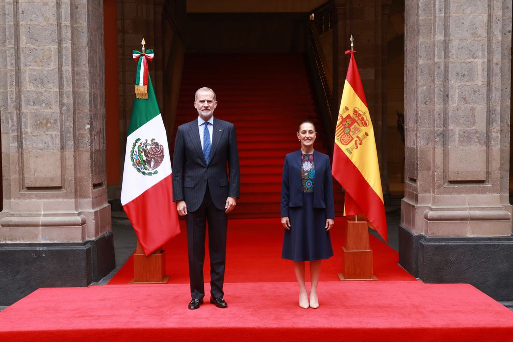 El rey Felipe VI de España con la presidenta Claudia Sheinbaum en Palacio Nacional, el pasado 25 de junio de 2026. 